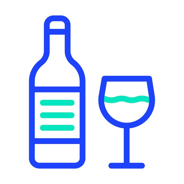 Ilustración del diseño del icono vectorial de Champagne