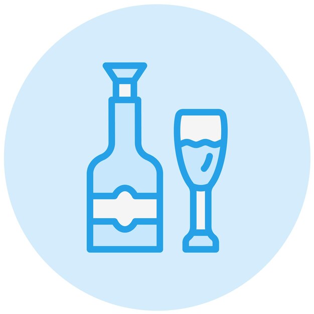 Ilustración del diseño del icono vectorial de Champange