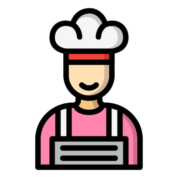 Ilustración del diseño del icono vectorial del chef masculino