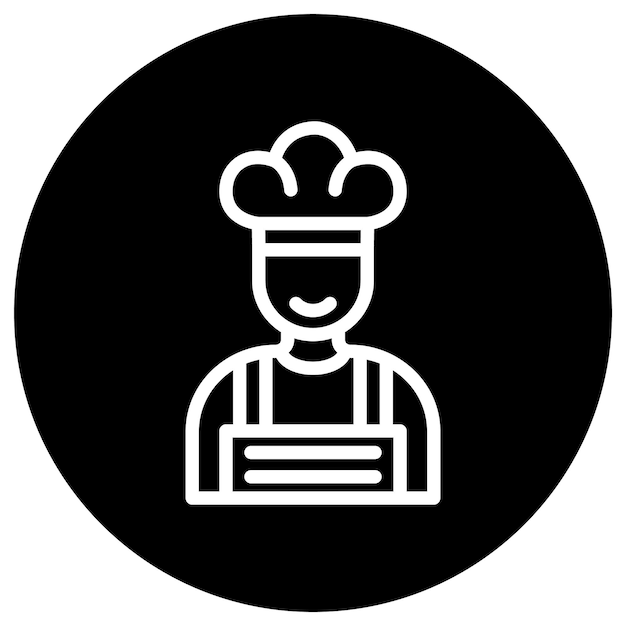 Ilustración del diseño del icono vectorial del chef masculino