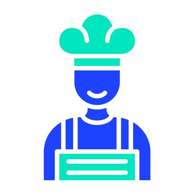 Ilustración del diseño del icono vectorial del chef masculino