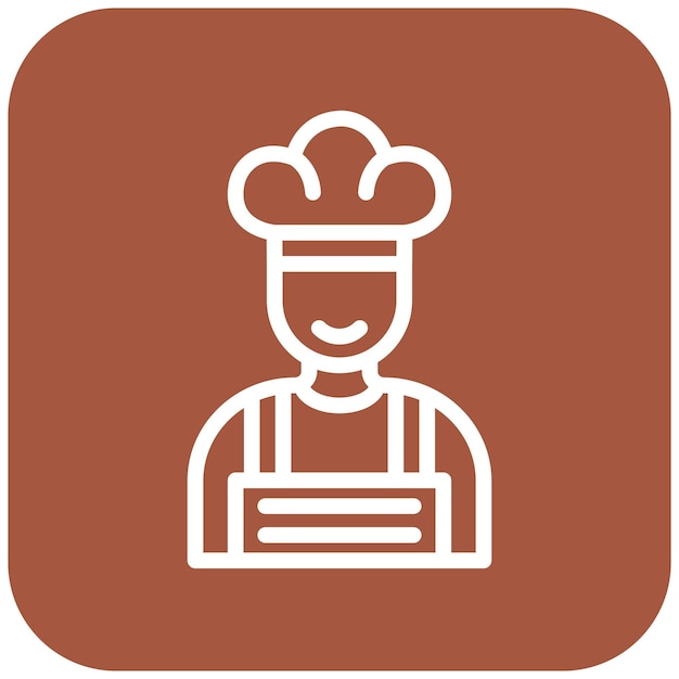 Ilustración del diseño del icono vectorial del chef masculino