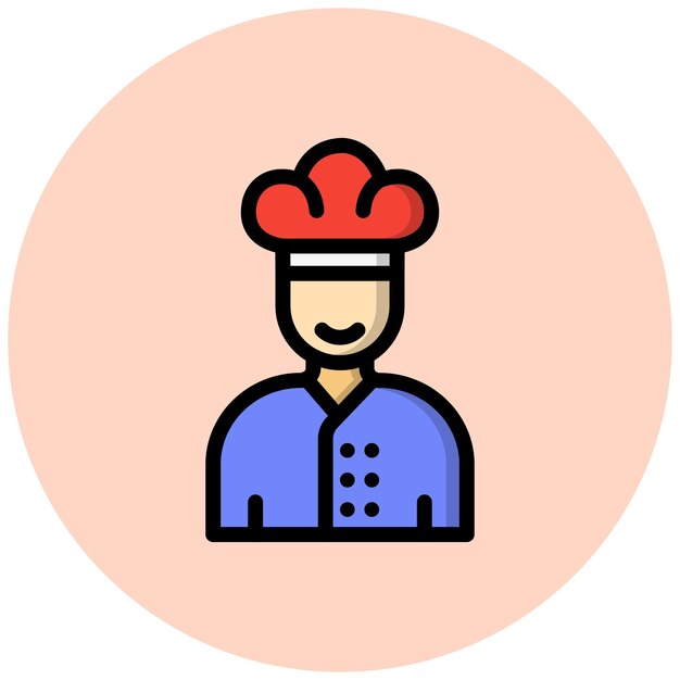 Ilustración del diseño del icono vectorial del chef