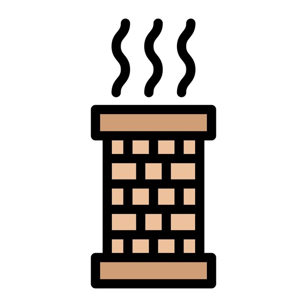 Ilustración del diseño del icono vectorial de la chimenea