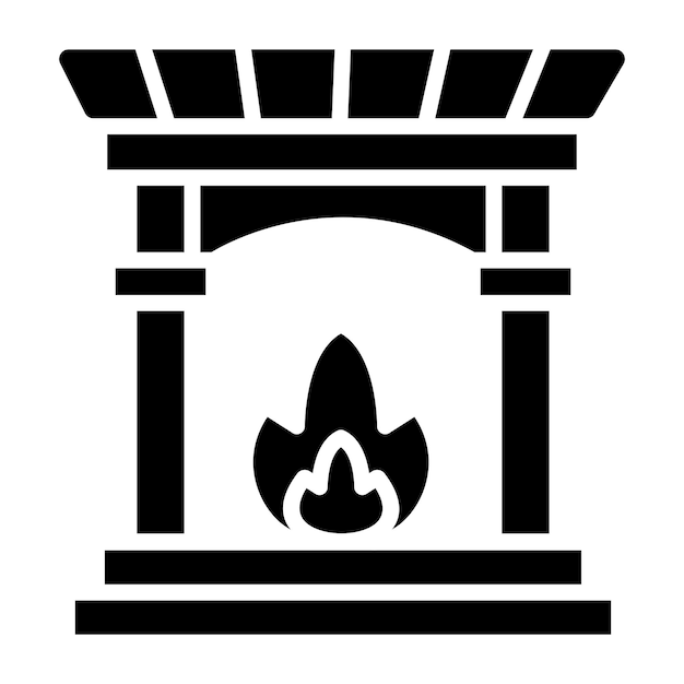 Ilustración del diseño del icono vectorial de la chimenea