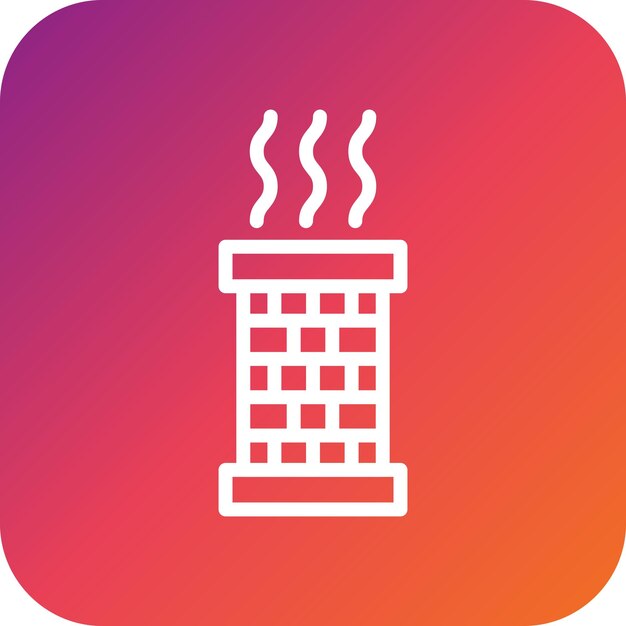 Ilustración del diseño del icono vectorial de la chimenea
