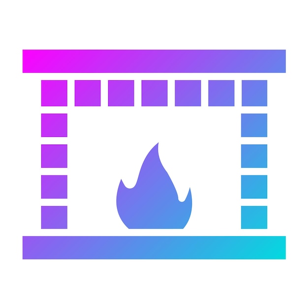 Ilustración del diseño del icono vectorial de la chimenea
