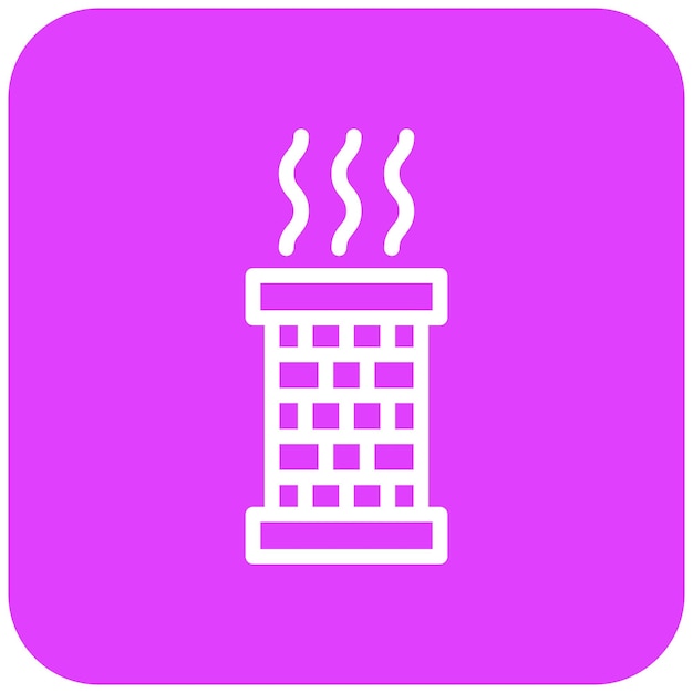 Ilustración del diseño del icono vectorial de la chimenea