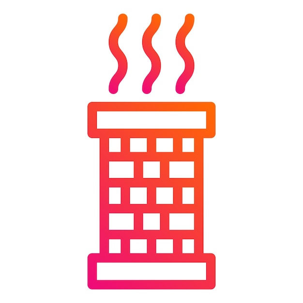 Ilustración del diseño del icono vectorial de la chimenea