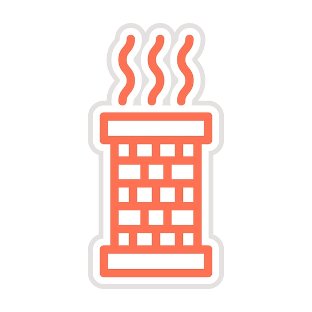 Ilustración del diseño del icono vectorial de la chimenea