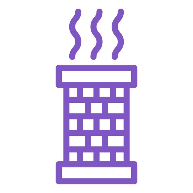 Ilustración del diseño del icono vectorial de la chimenea