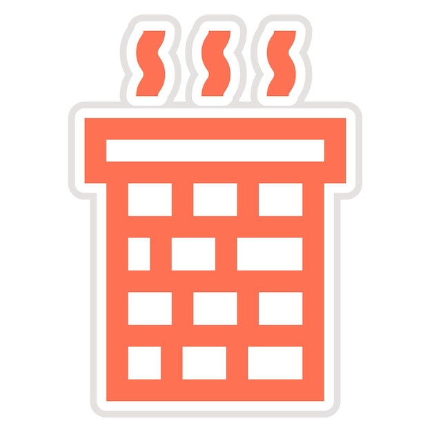 Ilustración del diseño del icono vectorial de las chimeneas