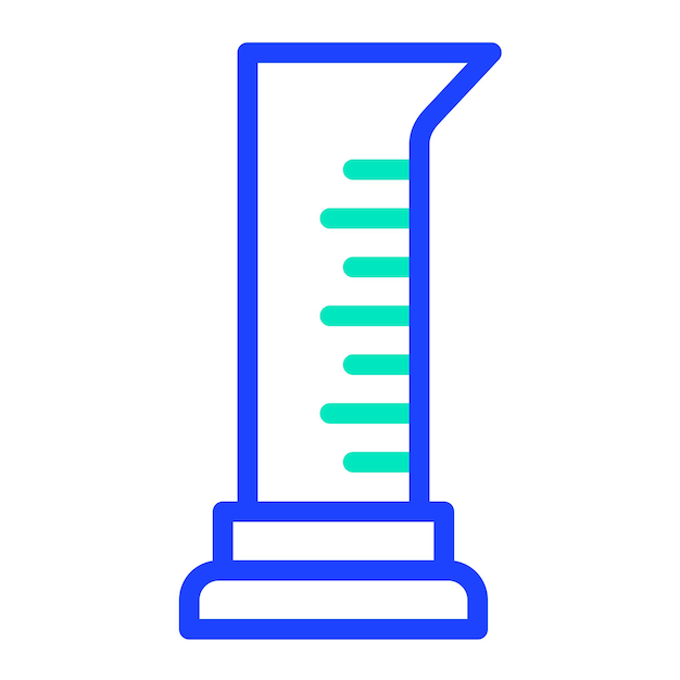 Ilustración del diseño del icono vectorial del cilindro graduado