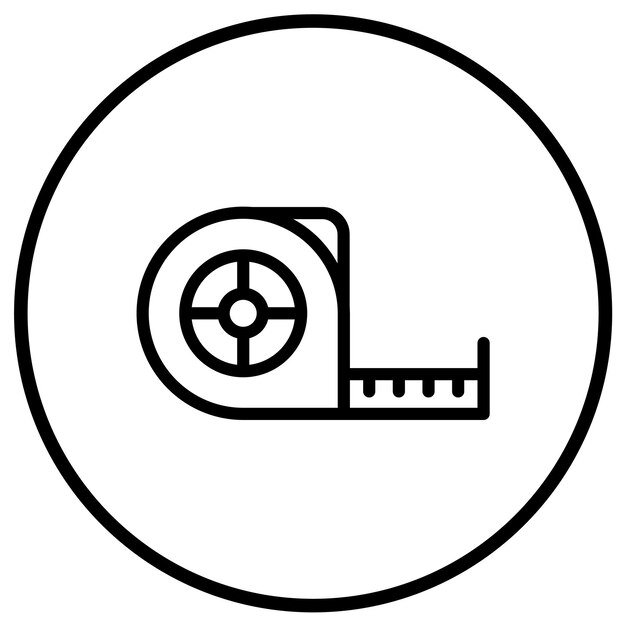 Ilustración del diseño del icono vectorial de la cinta de medición