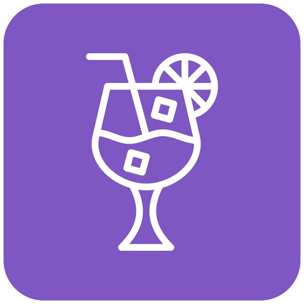 Ilustración del diseño del icono vectorial del cóctel