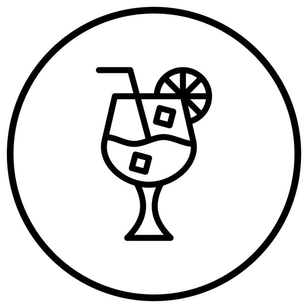 Ilustración del diseño del icono vectorial del cóctel