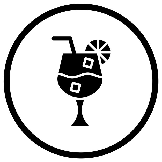 Ilustración del diseño del icono vectorial del cóctel