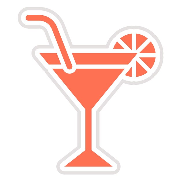 Ilustración del diseño del icono vectorial del cóctel