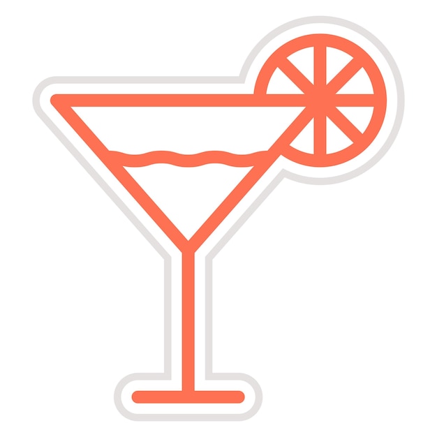Ilustración del diseño del icono vectorial del cóctel