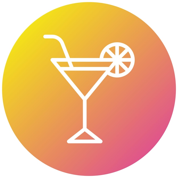 Ilustración del diseño del icono vectorial del cóctel