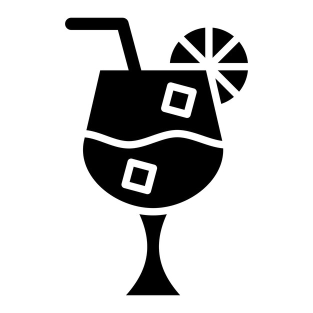 Ilustración del diseño del icono vectorial del cóctel