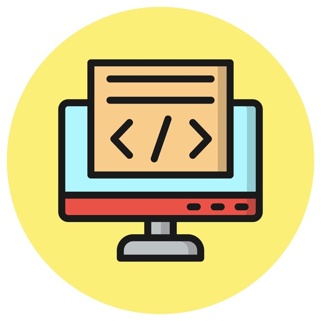 Ilustración del diseño del icono vectorial de codificación