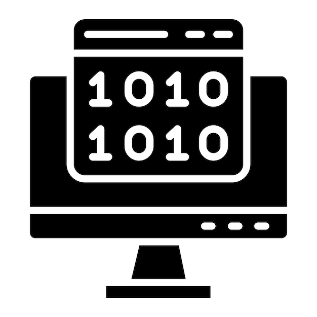 Ilustración del diseño del icono vectorial de código binario