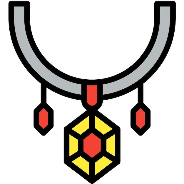 Ilustración del diseño del icono vectorial del collar