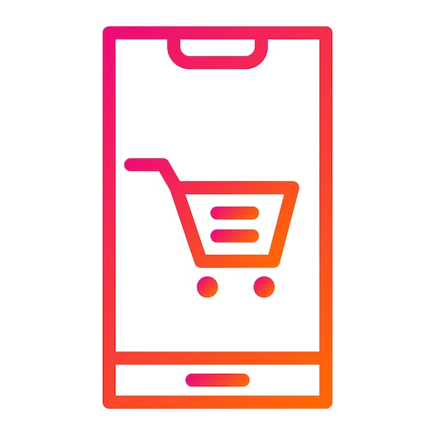 Ilustración del diseño del icono vectorial de compras móviles