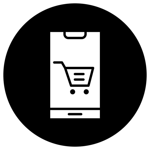 Ilustración del diseño del icono vectorial de compras móviles