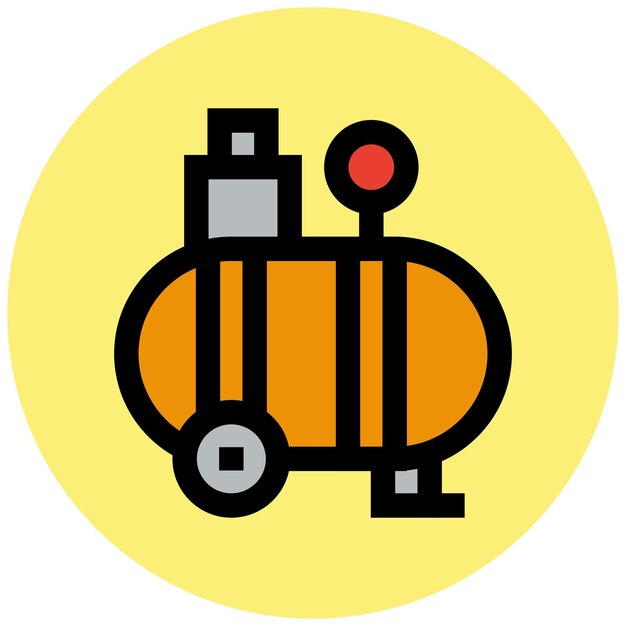 Ilustración del diseño del icono vectorial del compresor de aire