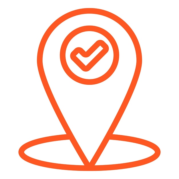 Ilustración del diseño del icono vectorial de comprobación de ubicación
