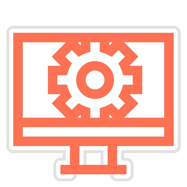 Ilustración del diseño del icono vectorial de la configuración de la computadora