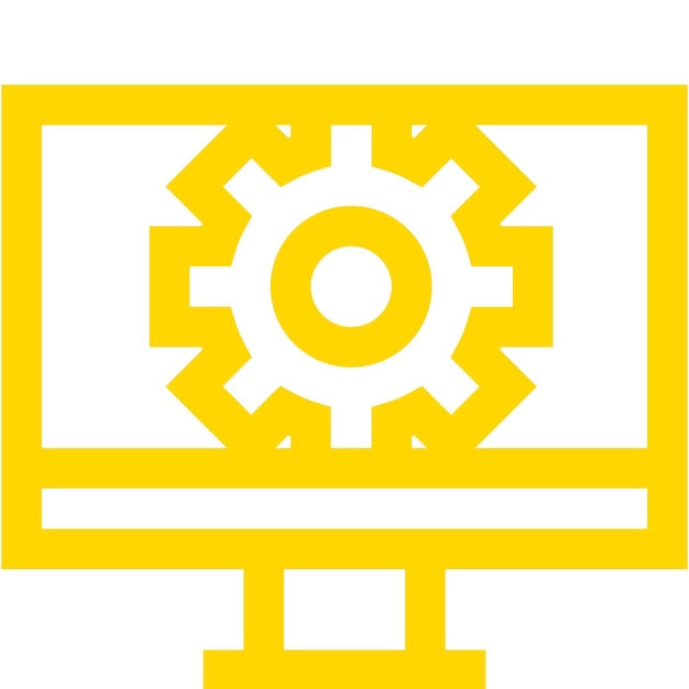 Ilustración del diseño del icono vectorial de la configuración de la computadora