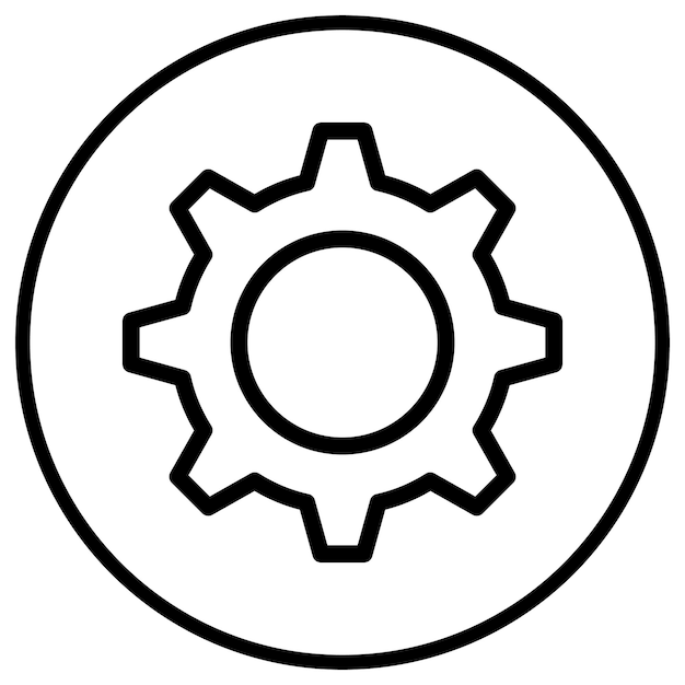 Ilustración del diseño del icono vectorial de configuración
