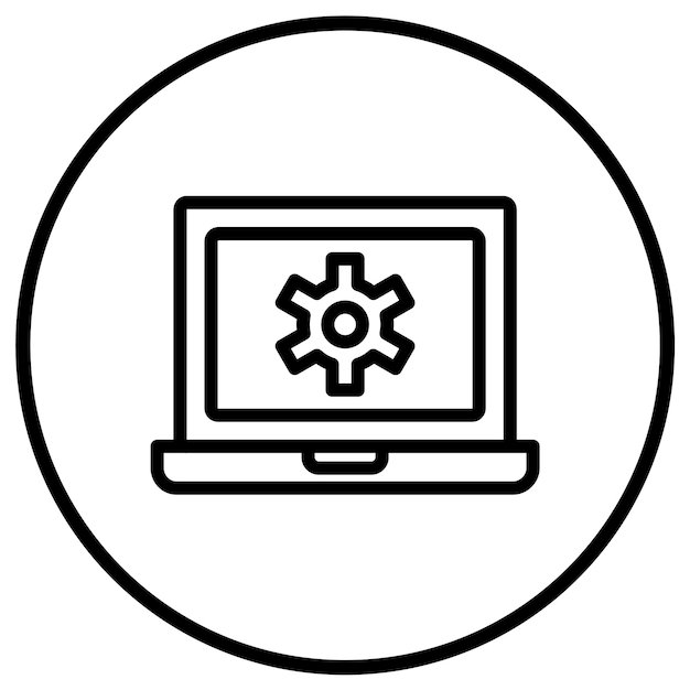 Ilustración del diseño del icono vectorial de configuración