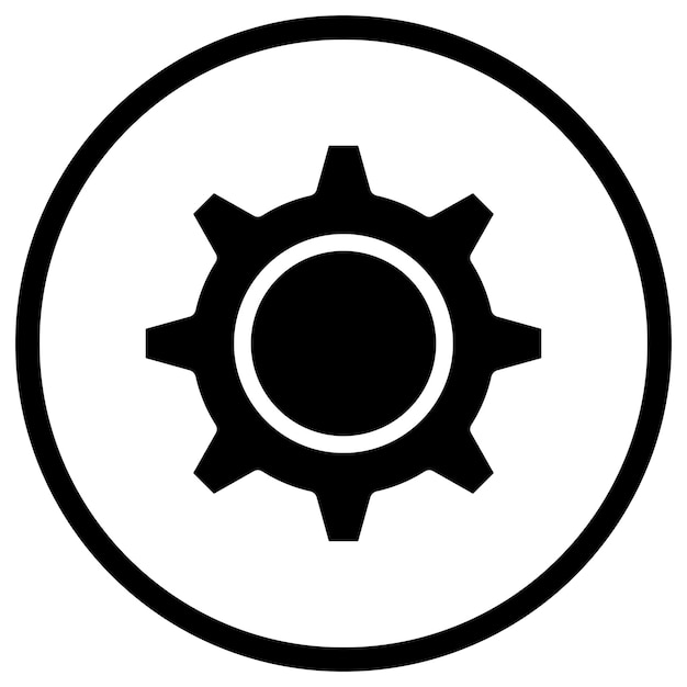 Ilustración del diseño del icono vectorial de configuración