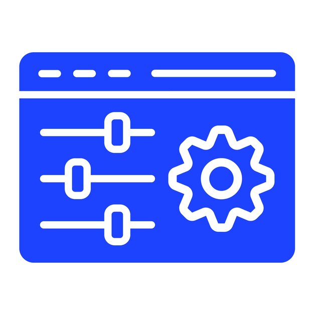 Ilustración del diseño del icono vectorial de configuración