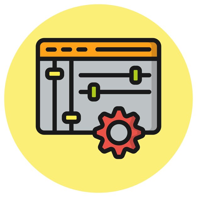 Ilustración del diseño del icono vectorial de las configuraciones