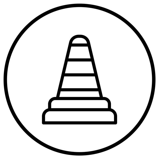 Ilustración del diseño del icono vectorial del cono de tráfico