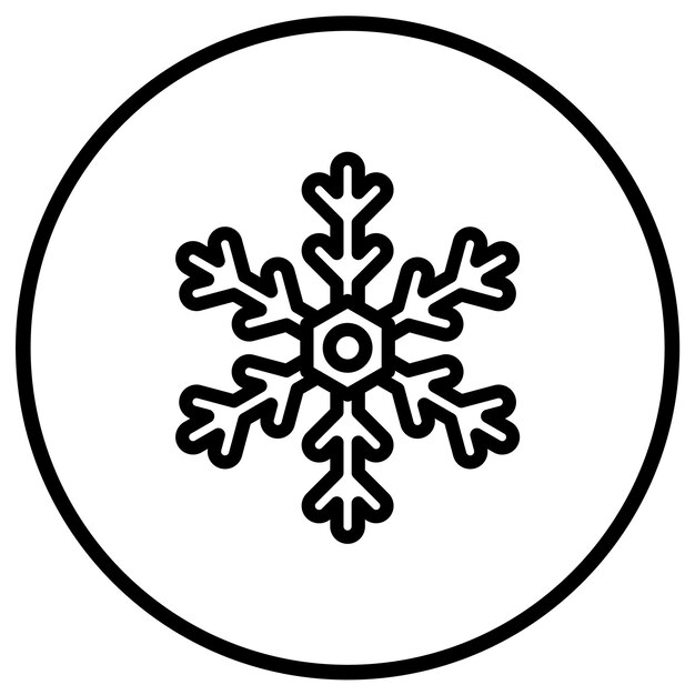 Ilustración del diseño del icono vectorial del copo de nieve
