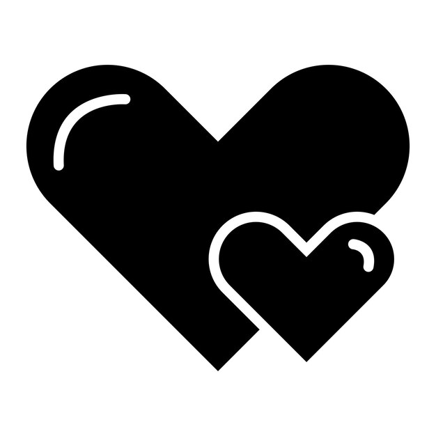 Ilustración del diseño del icono vectorial de corazones