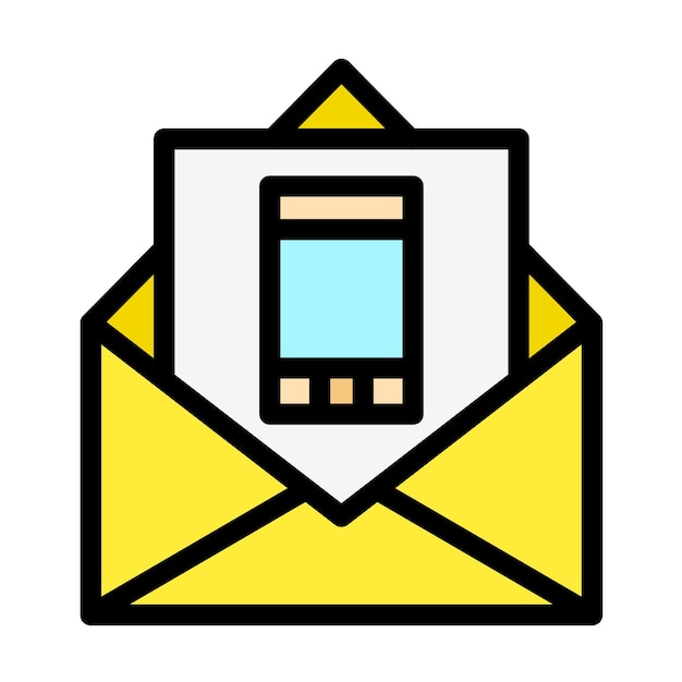 Ilustración del diseño del icono vectorial de correo móvil