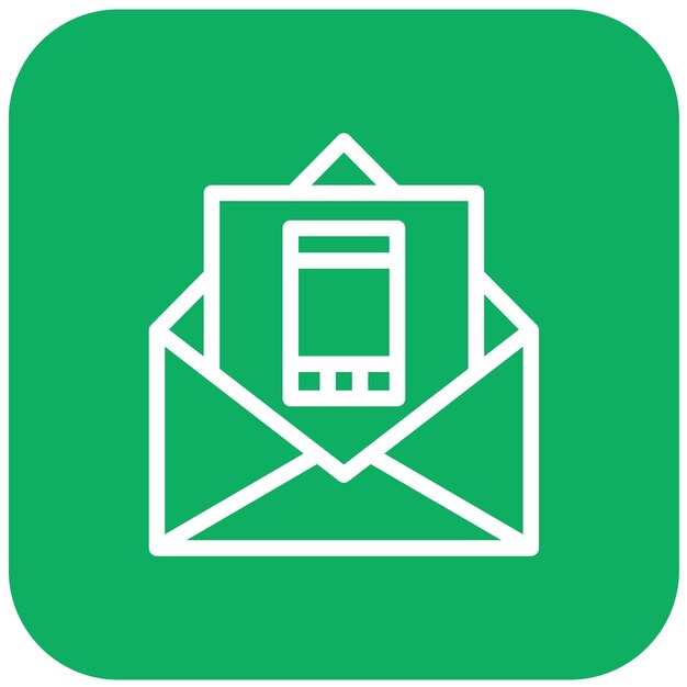 Ilustración del diseño del icono vectorial de correo móvil