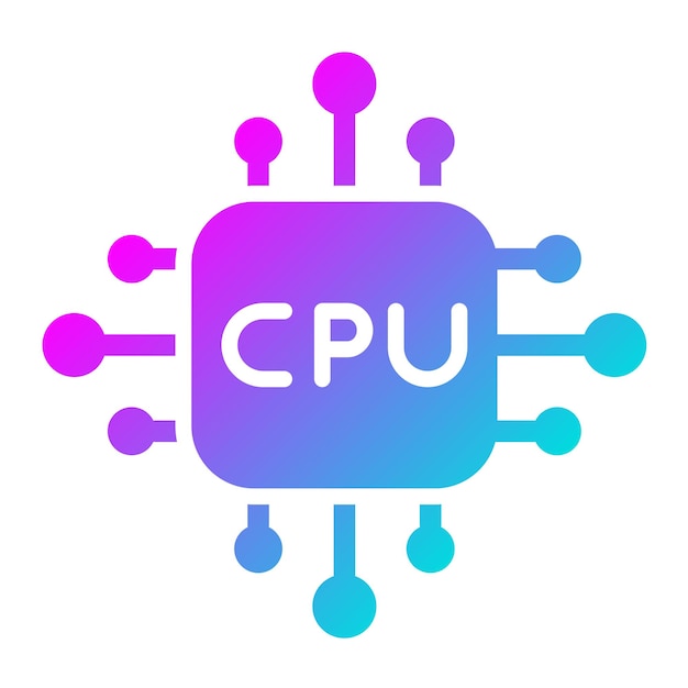 Ilustración del diseño del icono vectorial de la CPU
