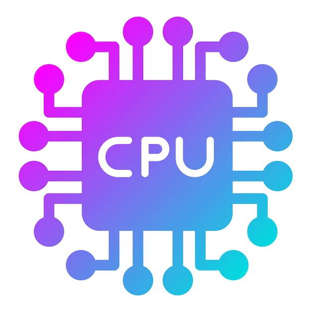 Ilustración del diseño del icono vectorial de la CPU