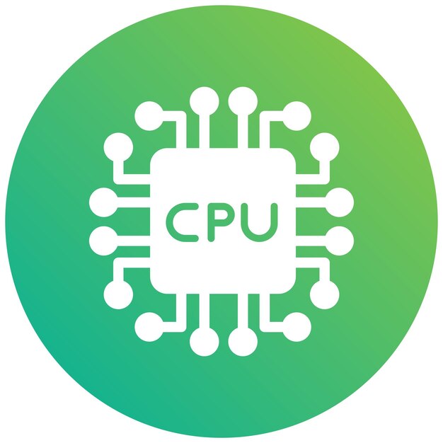 Ilustración del diseño del icono vectorial de la CPU