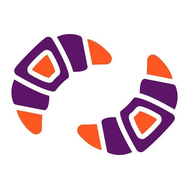 Ilustración del diseño del icono vectorial del croissant