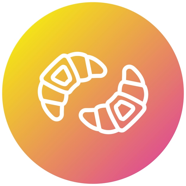 Ilustración del diseño del icono vectorial del croissant