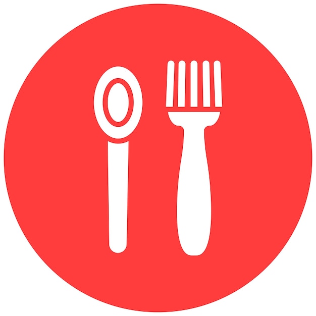 Ilustración del diseño del icono vectorial de los cubiertos